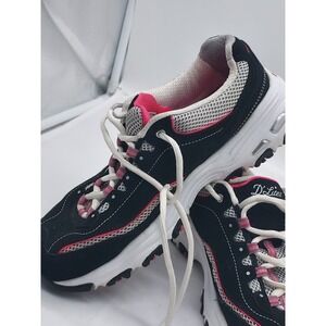 Skechers Womens D Lites 11860EW Black w/ Pink‎ Casual Shoes Sneakers Size 8.5